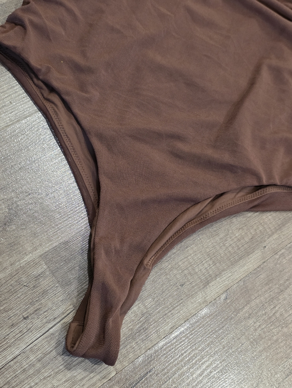 AVIDLOVE BROWN Short Mesh-Top Bodysuit in Brown Skims Shapewear Y2K Festival - Picture 5 of 10
